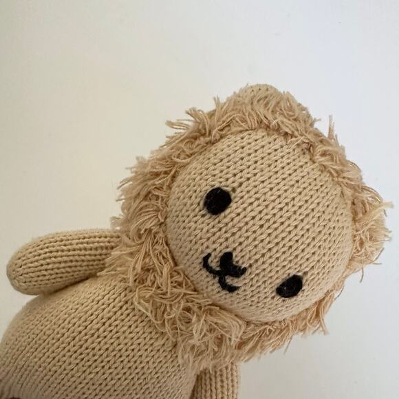 Cuddle + Kind Baby Lion Plush Doll Animal Collection Knit Hand Made Peru 7” - Picture 1 of 8